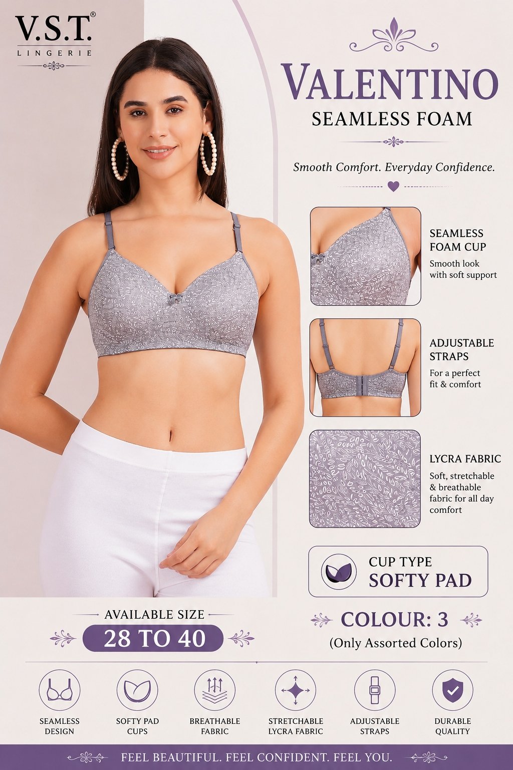 VST Valentino Seamless Foam Bra
